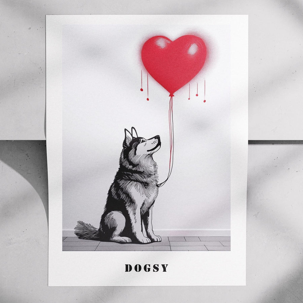 Alaskan Malamute DOGSY Series inspired by the Art of Banksy with text Dogsy image 7