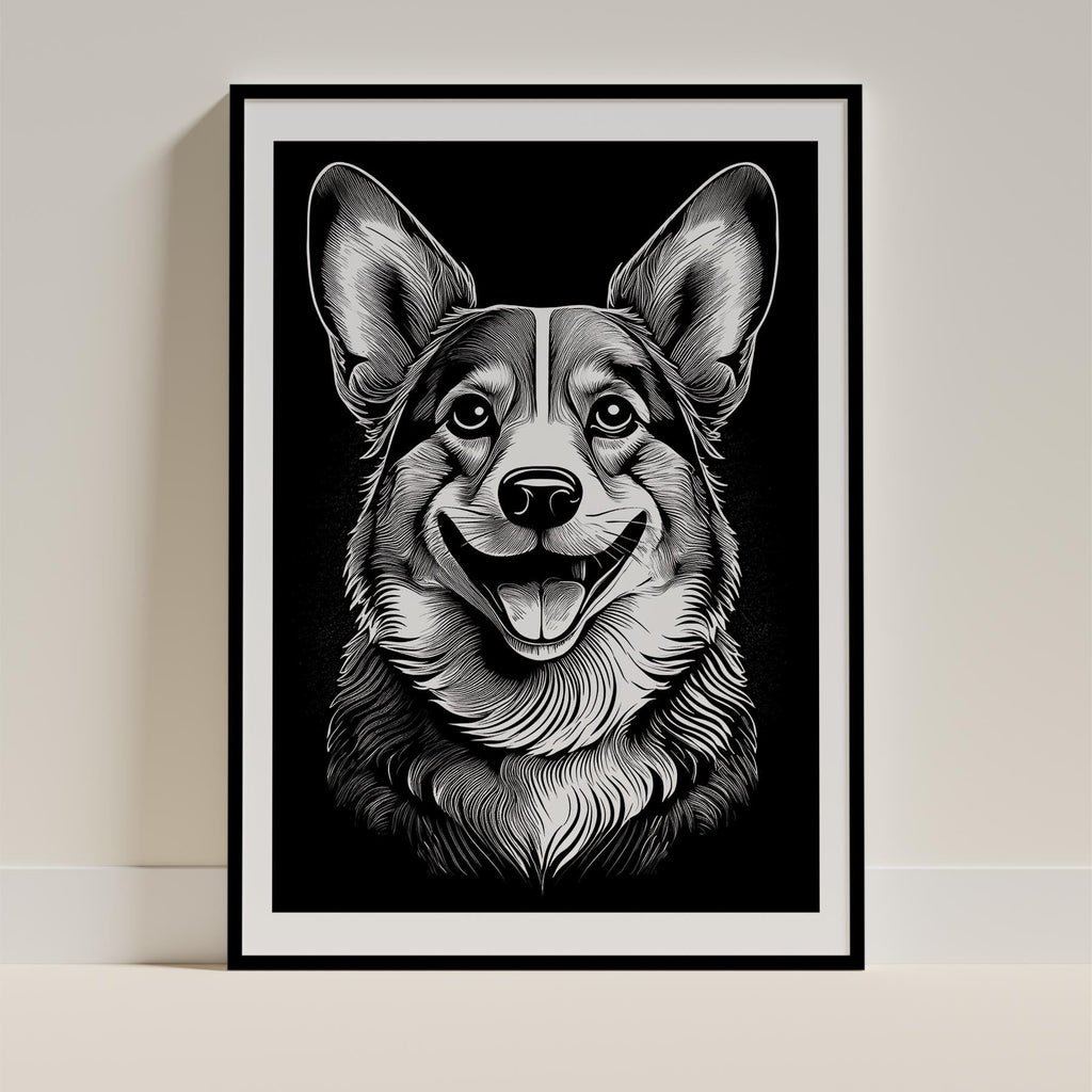 Corgi Line Dog Series in Black and White image 0