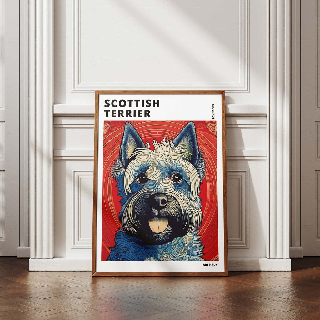 Scottish Terrier Hokusai Japanese Inspired Dog Series with Text image 4
