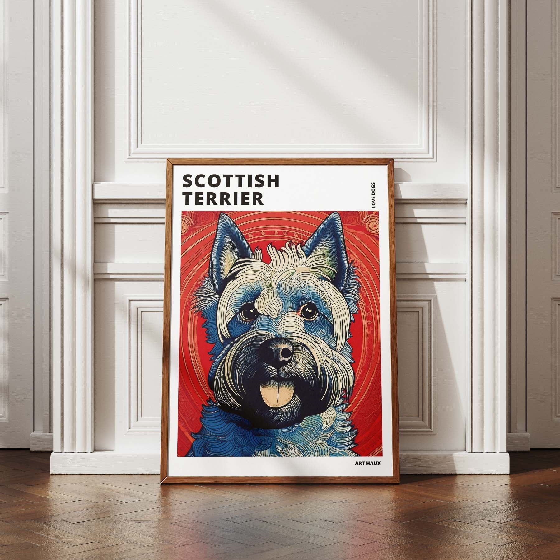 Scottish Terrier Hokusai Japanese Inspired Dog Series with Text image 4