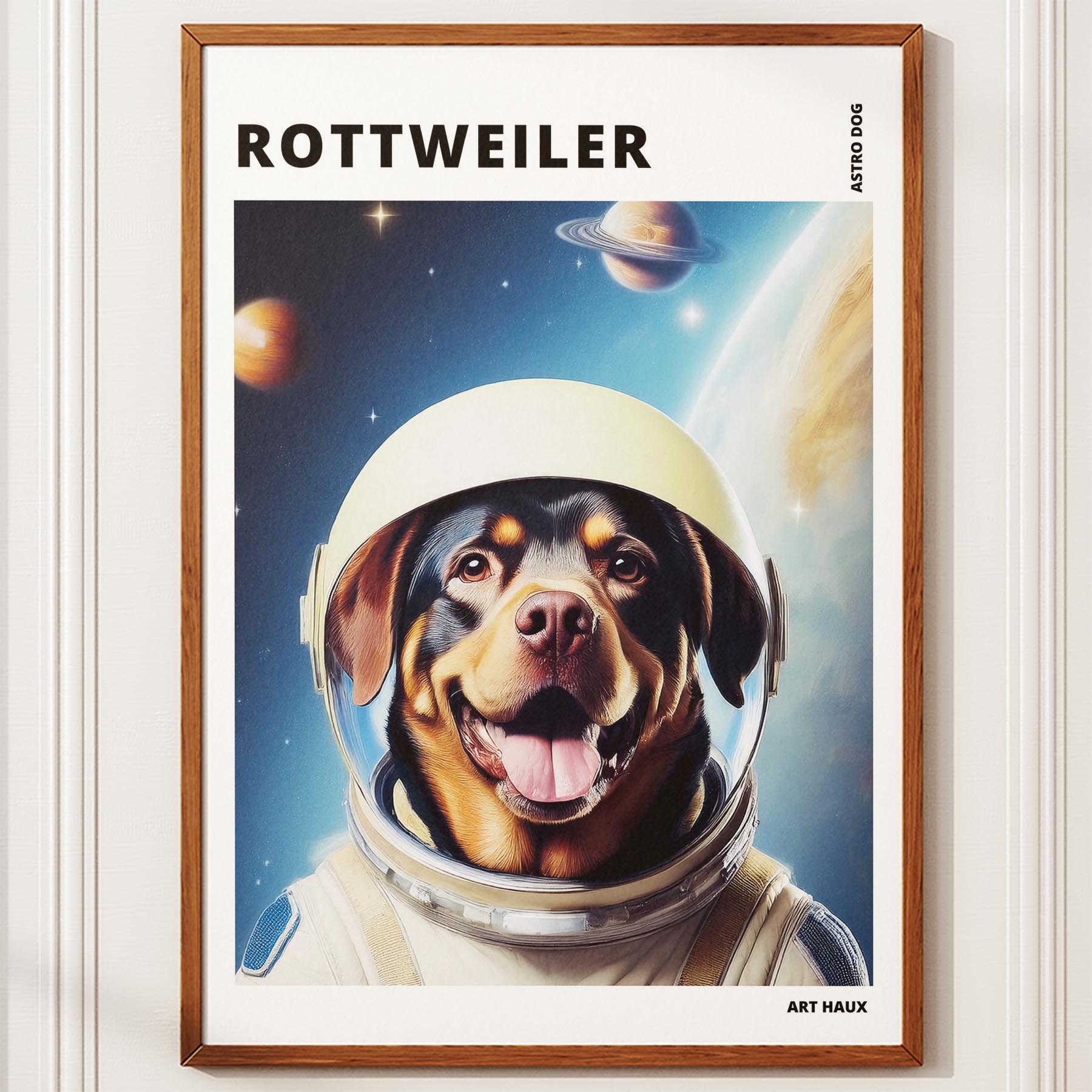 Rottweiler Astronaut Dog Series with Text Astro Dog image 10