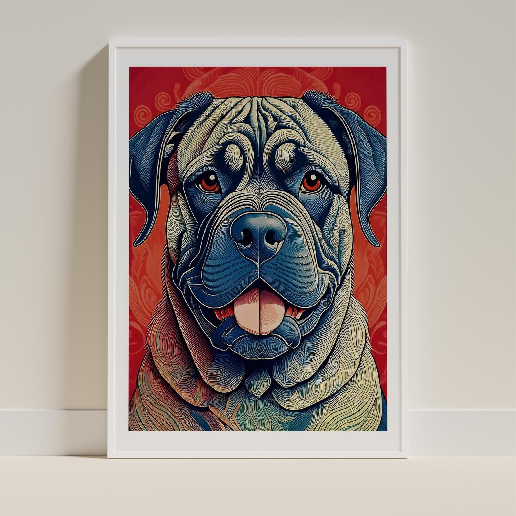 Dogue de Bordeaux Hokusai Japanese Inspired Dog Series image 9