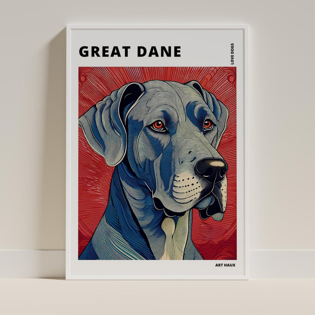 Great Dane Hokusai Japanese Inspired Dog Series with Text image 8