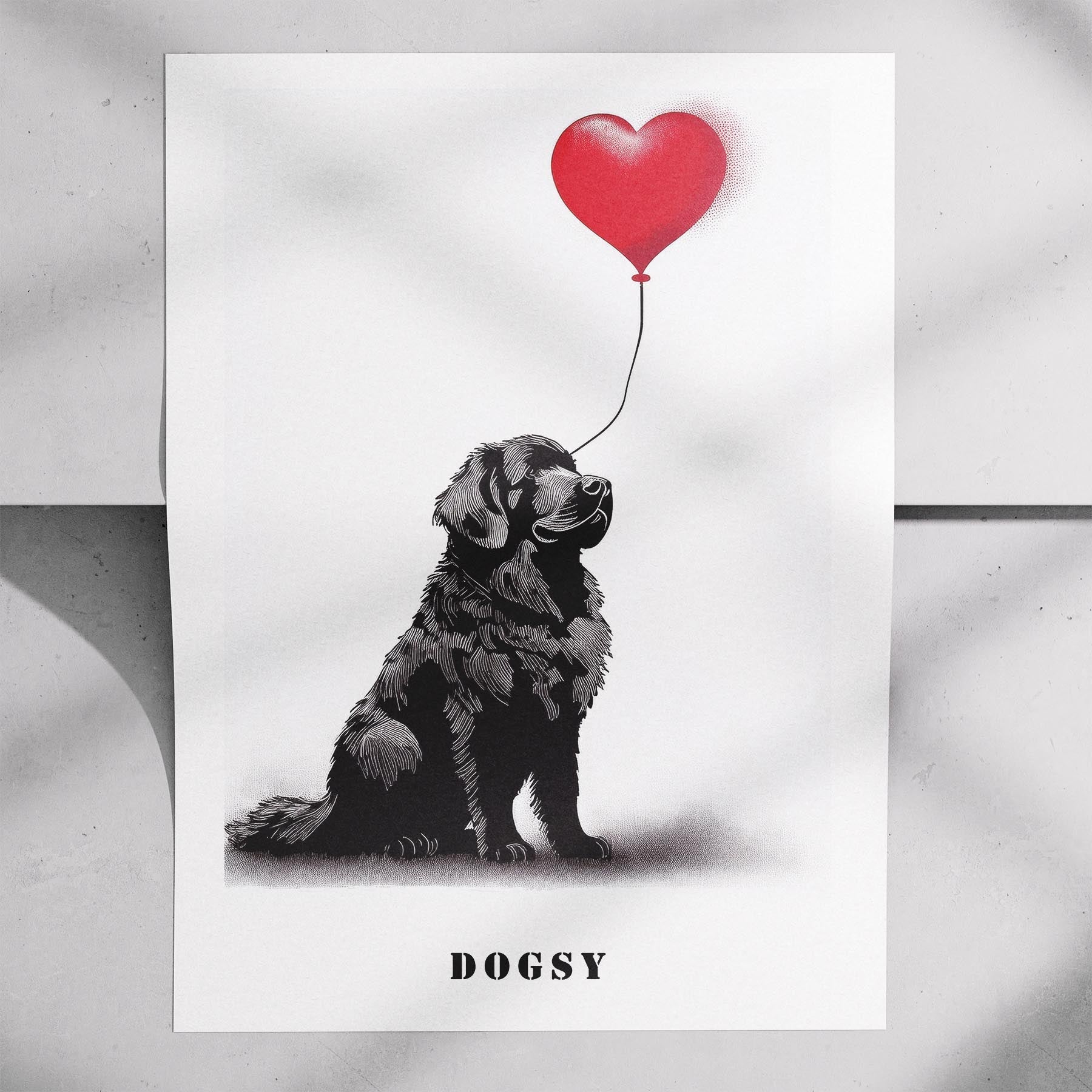 Newfoundland DOGSY Series inspired by the Art of Banksy with text Dogsy image 7