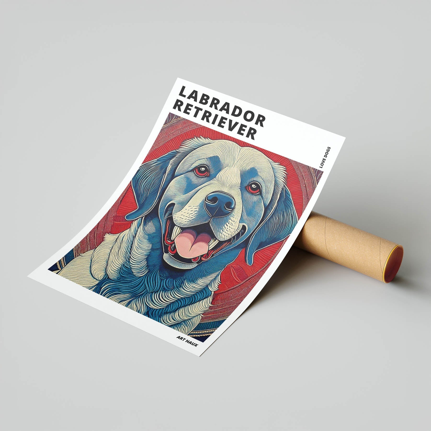 Labrador Retriever Hokusai Japanese Inspired Dog Series with Text image 6