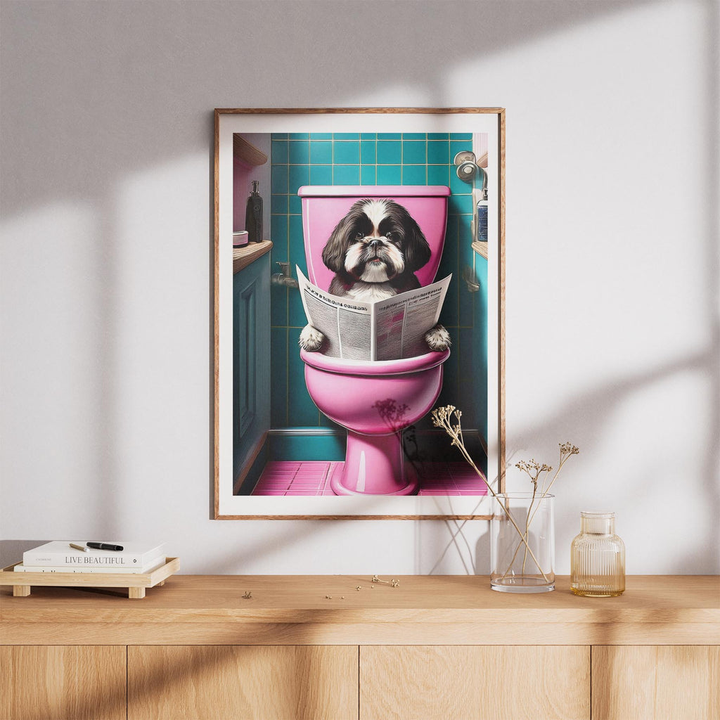 Shih Tzu Toilet Dogs PInk and Turquise image 8