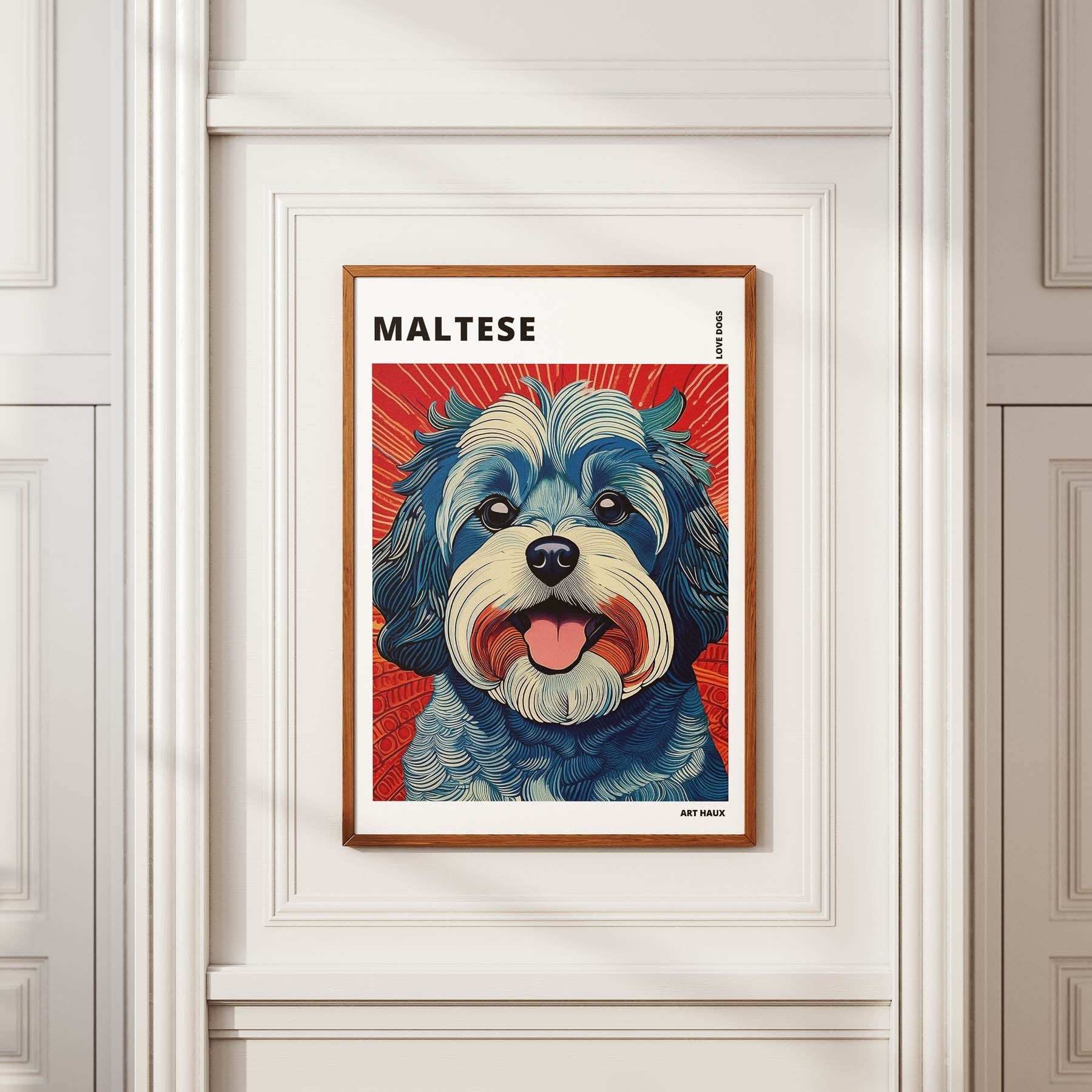 Maltese Hokusai Japanese Inspired Dog Series with Text image 3