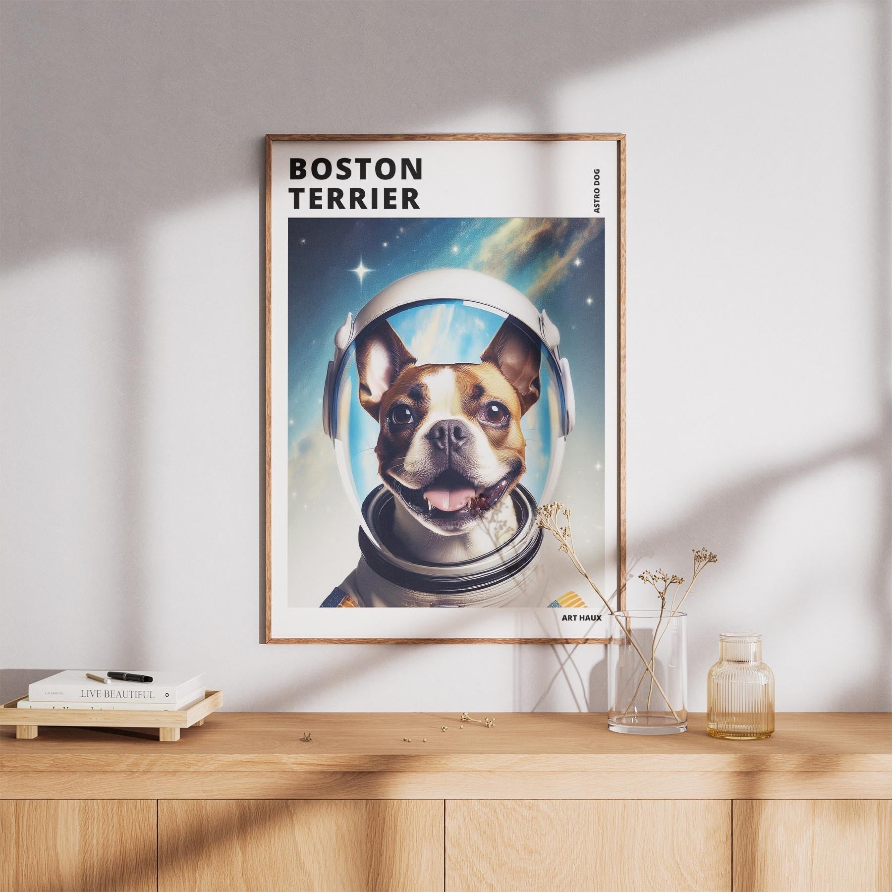 Boston Terrier Astronaut Dog Series with Text Astro Dog image 8