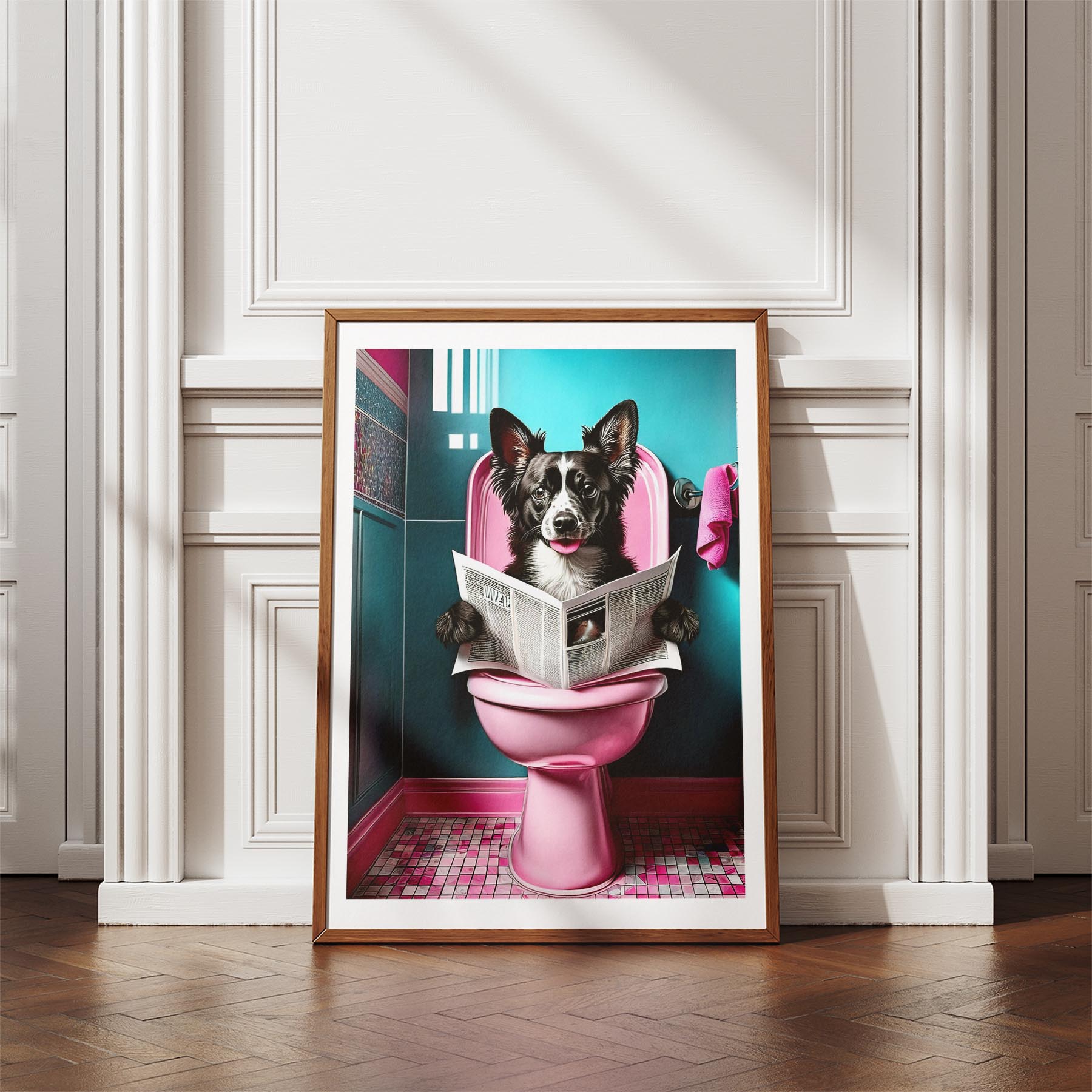 Chinese Crested Toilet Dogs PInk and Turquise image 4
