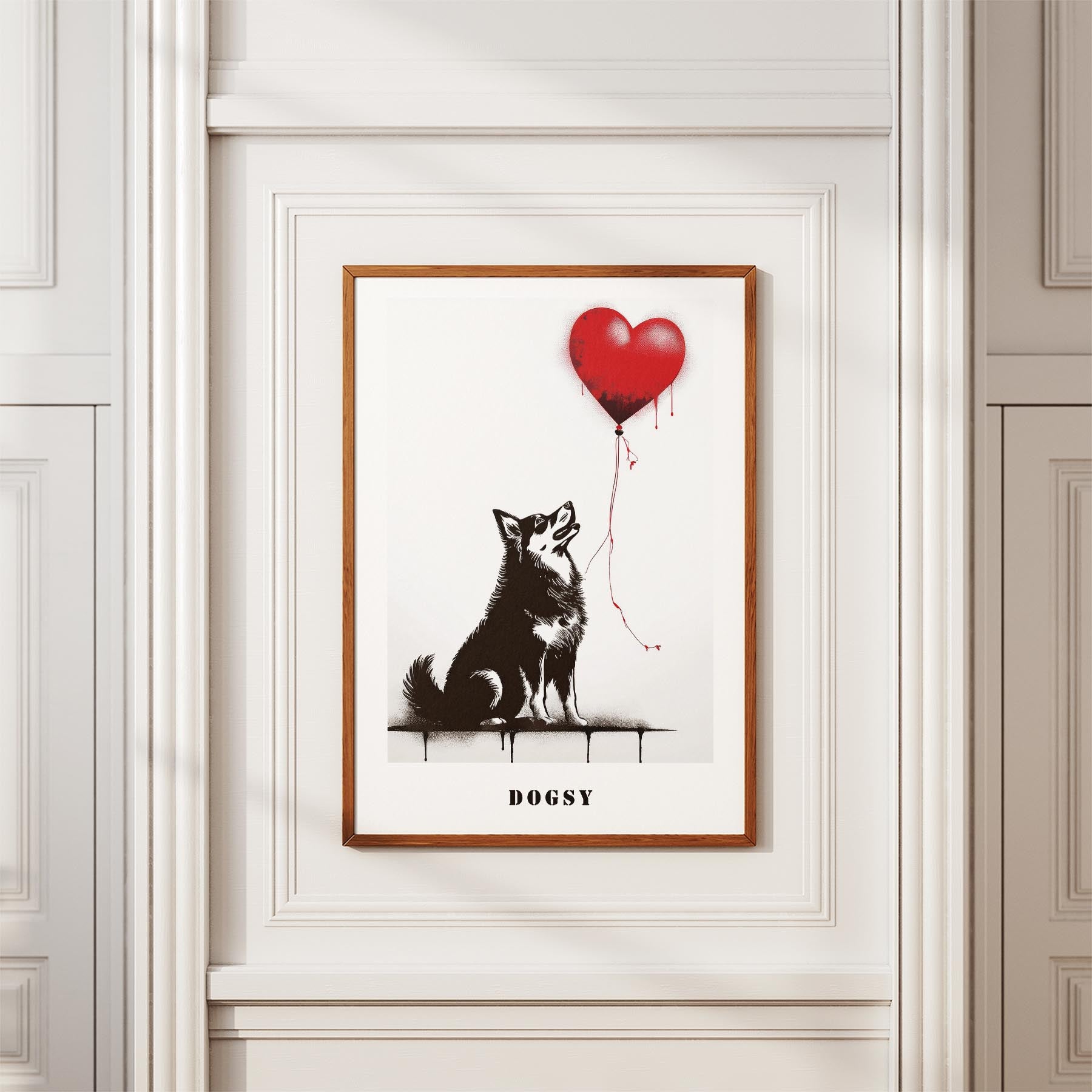 Finnish Lapphund DOGSY Series inspired by the Art of Banksy with text Dogsy image 3