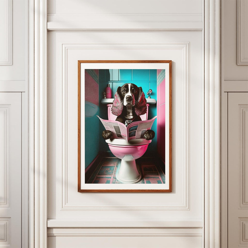 Cocker Spaniel Toilet Dogs PInk and Turquise image 3