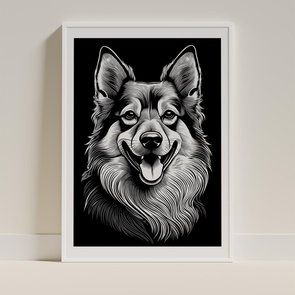 German Spitz Line Dog Series in Black and White image 9