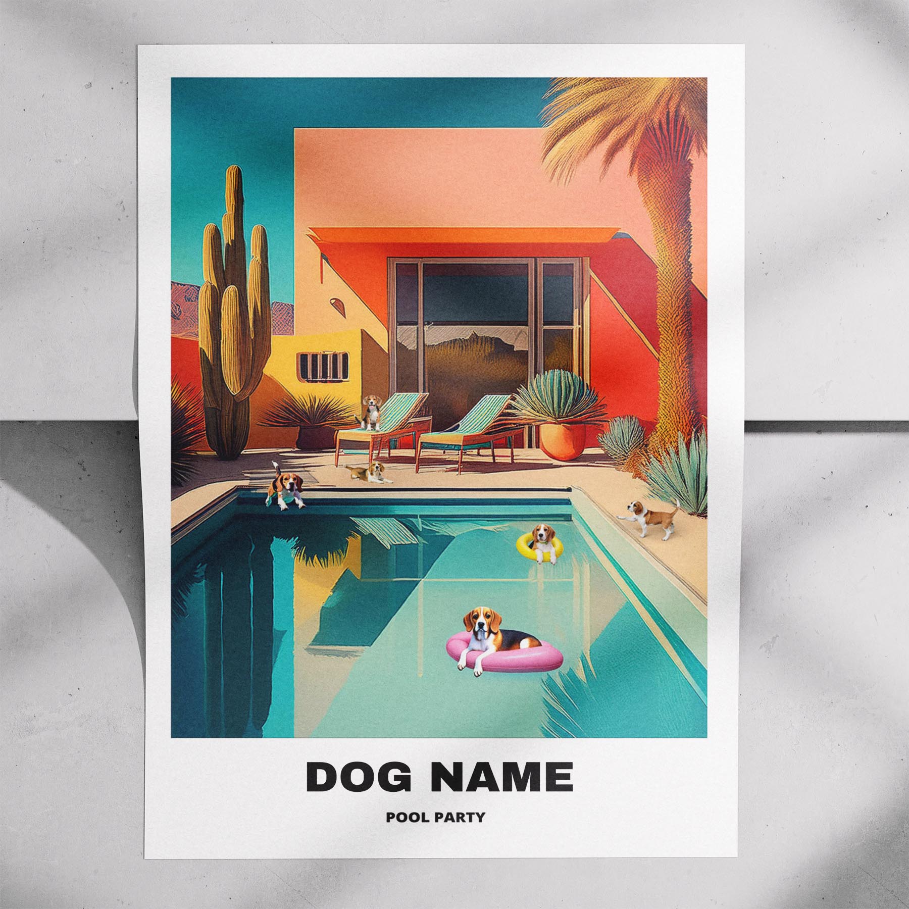 Beagle Custom Pool Party WITH TEXT image 7