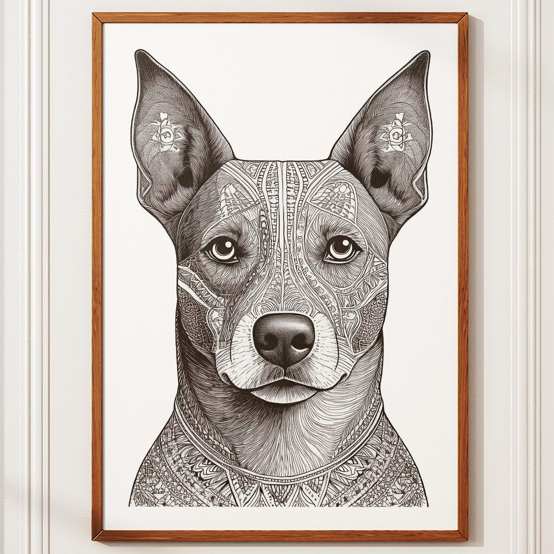 Kelpie Mandala Black and White Dog Series image 10