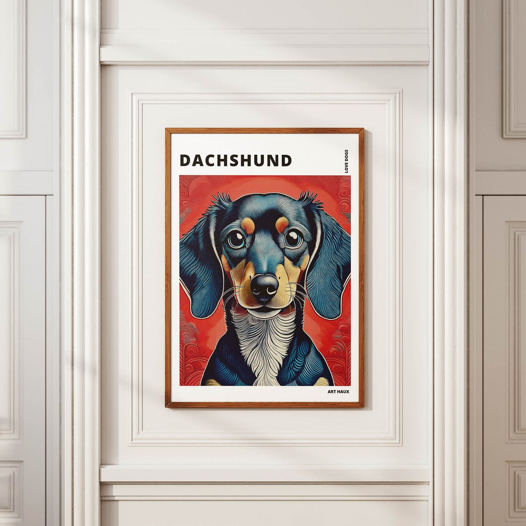 Dachshund Hokusai Japanese Inspired Dog Series with Text image 3