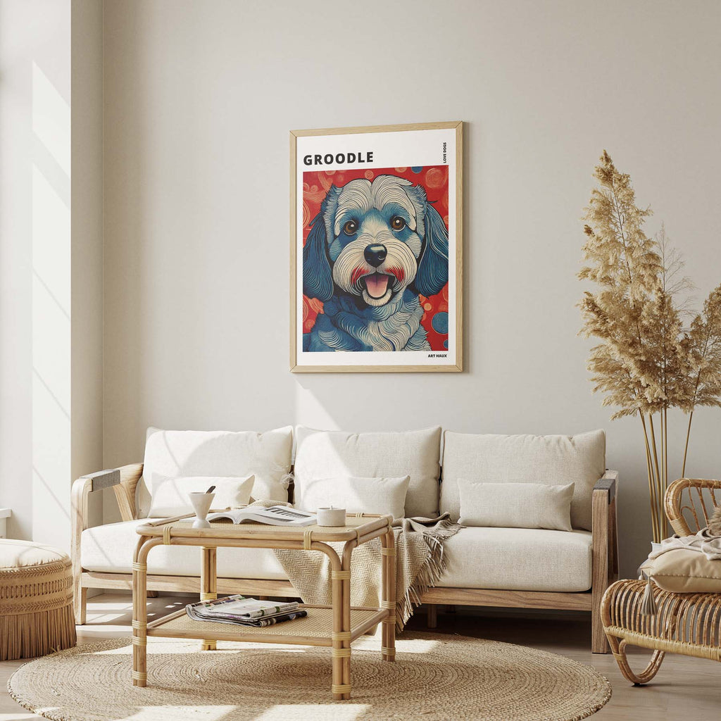 Groodle Hokusai Japanese Inspired Dog Series with Text image 2