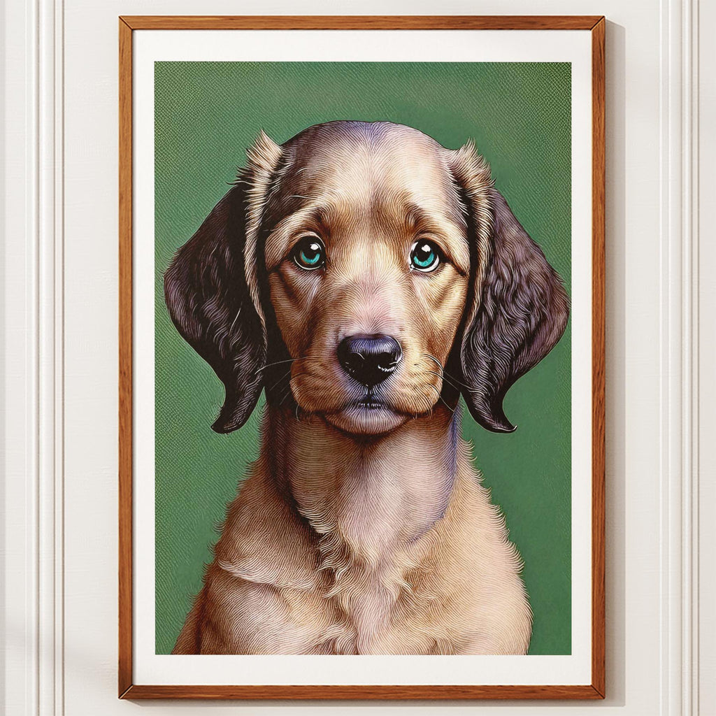 Curly Coated Retriever Green Painted Series image 10