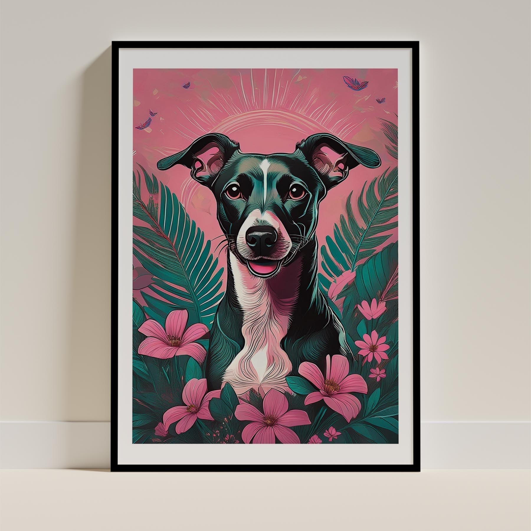 Whippet Flowery Dog image 11