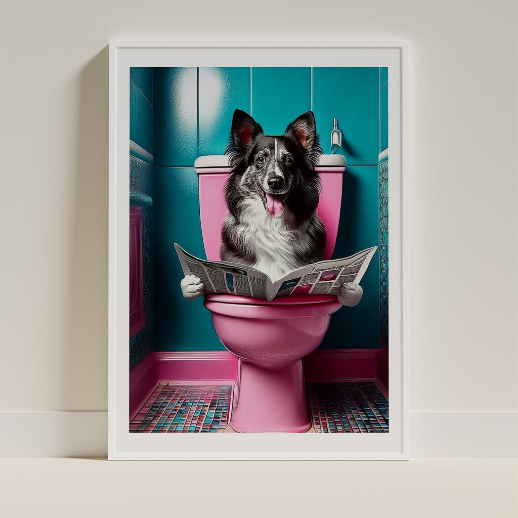 Shetland Sheepdog Toilet Dogs PInk and Turquise image 9