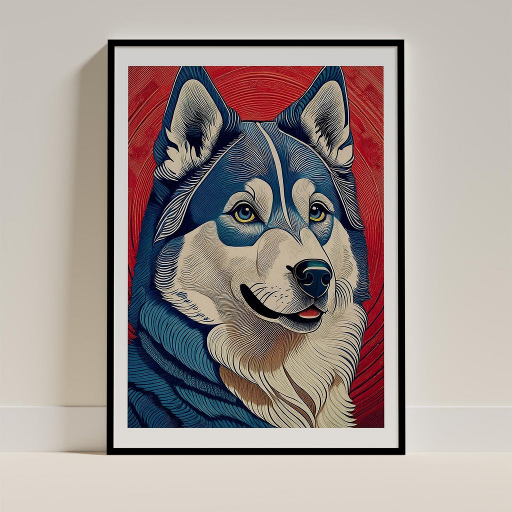 Siberian Husky Hokusai Japanese Inspired Dog Series image 0