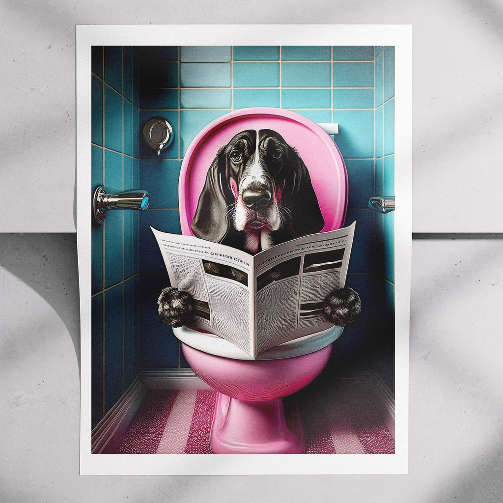 Bloodhound Toilet Dogs PInk and Turquise image 7