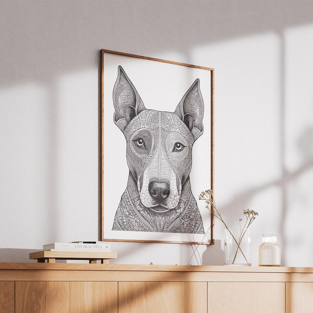 Bull Terrier Mandala Black and White Dog Series image 4