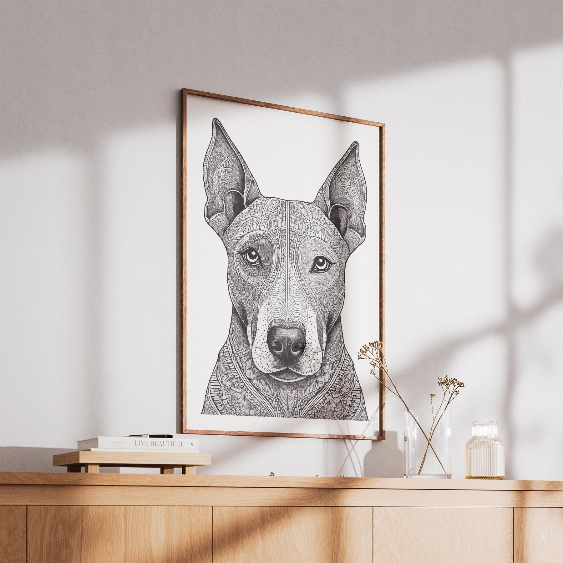 Bull Terrier Mandala Black and White Dog Series image 4