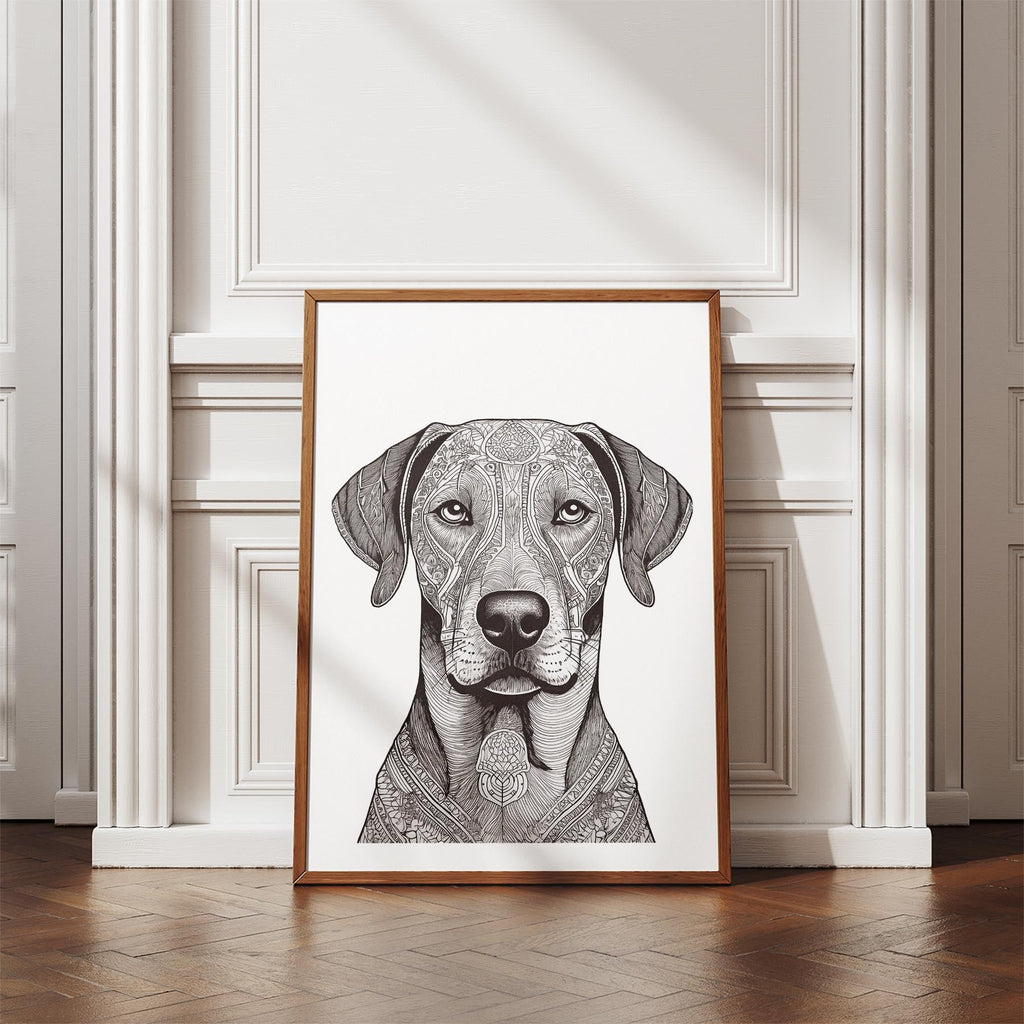 Rhoedesian Ridgeback Mandala Black and White Dog Series image 4