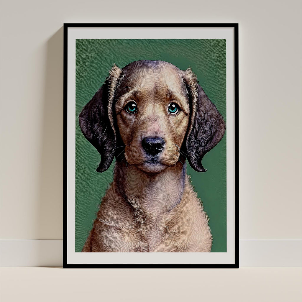 Curly Coated Retriever Green Painted Series image 0