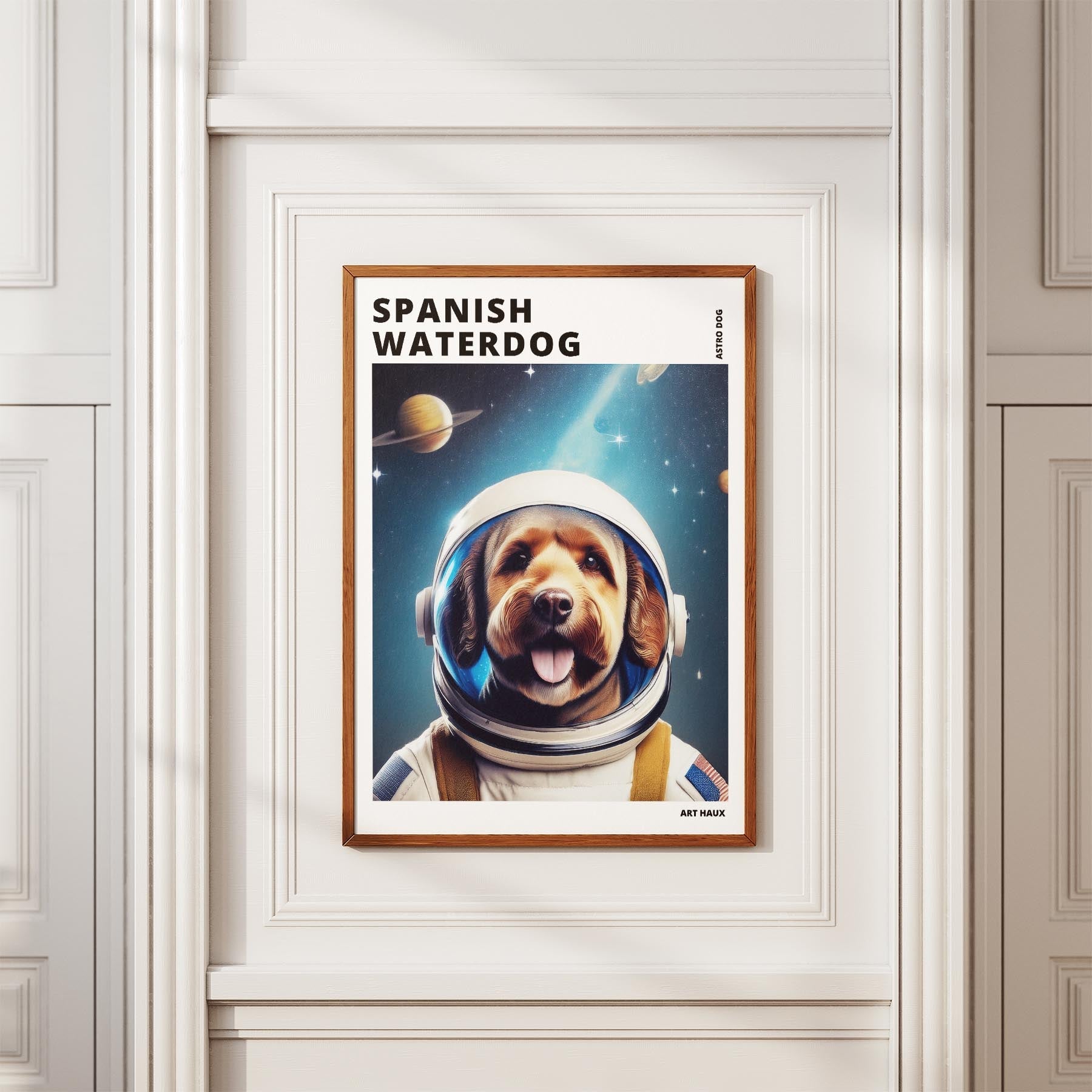 Spanish Water Dog Astronaut Dog Series with Text Astro Dog image 3
