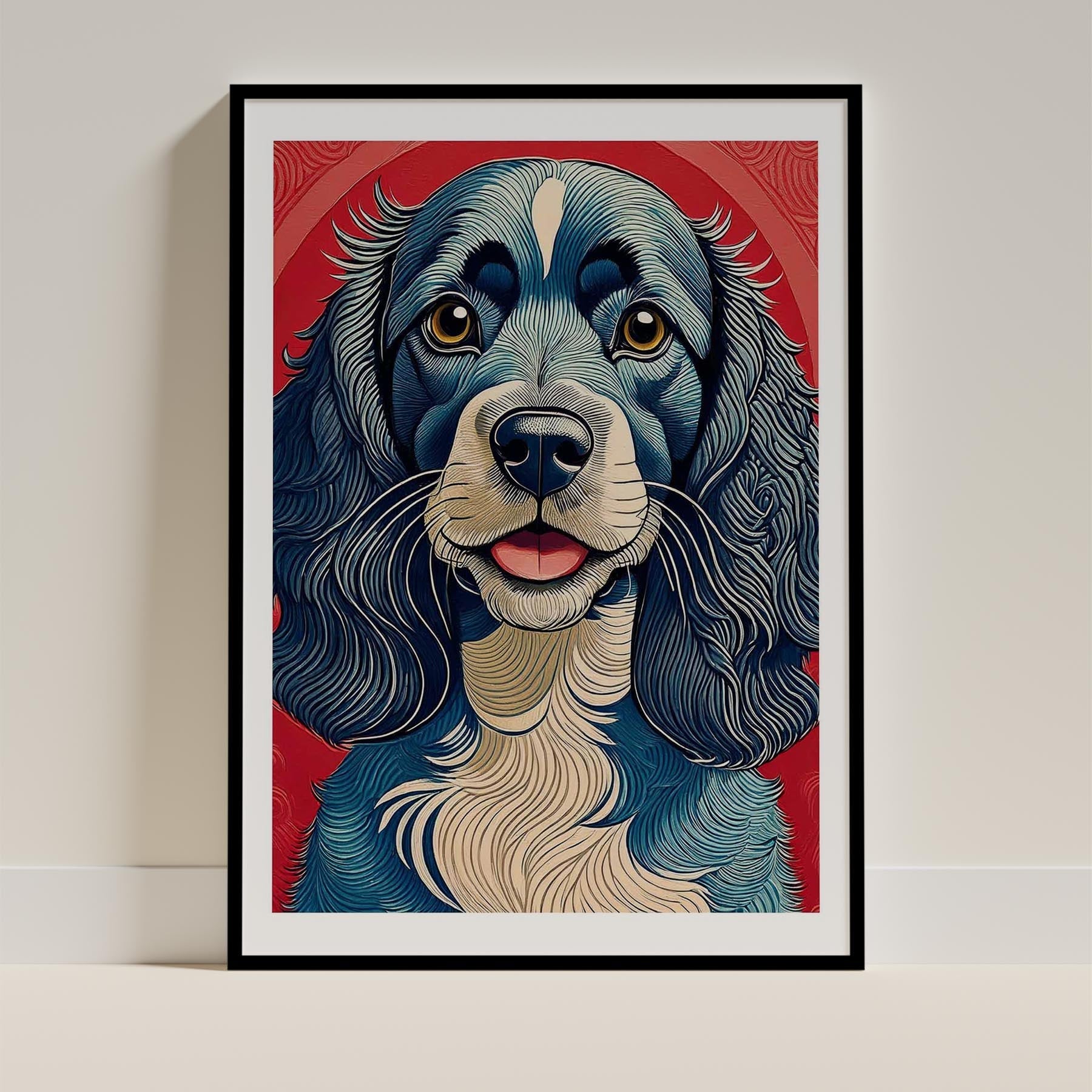 Cocker Spaniel Hokusai Japanese Inspired Dog Series image 0