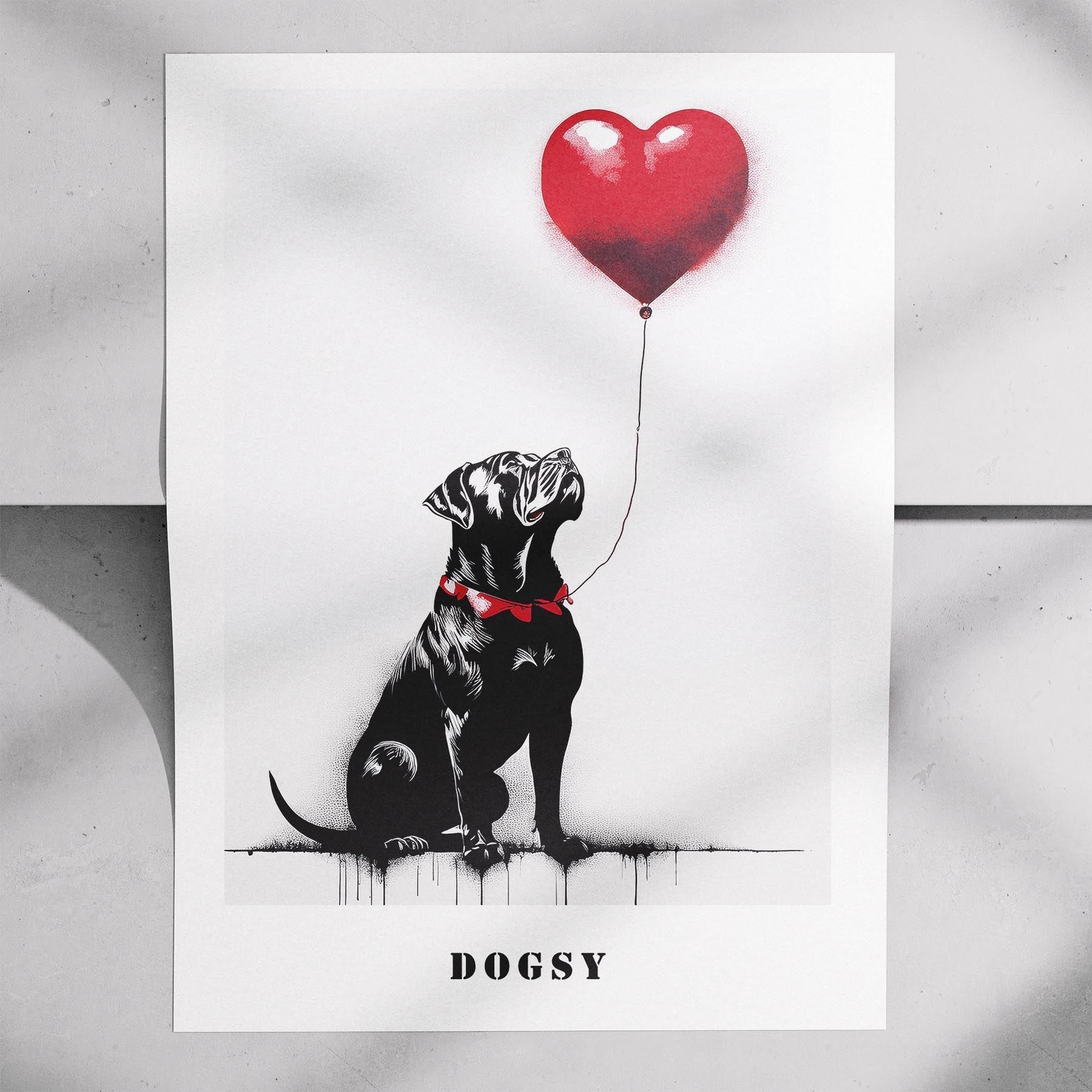 Bullmastiff DOGSY Series inspired by the Art of Banksy with text Dogsy image 7