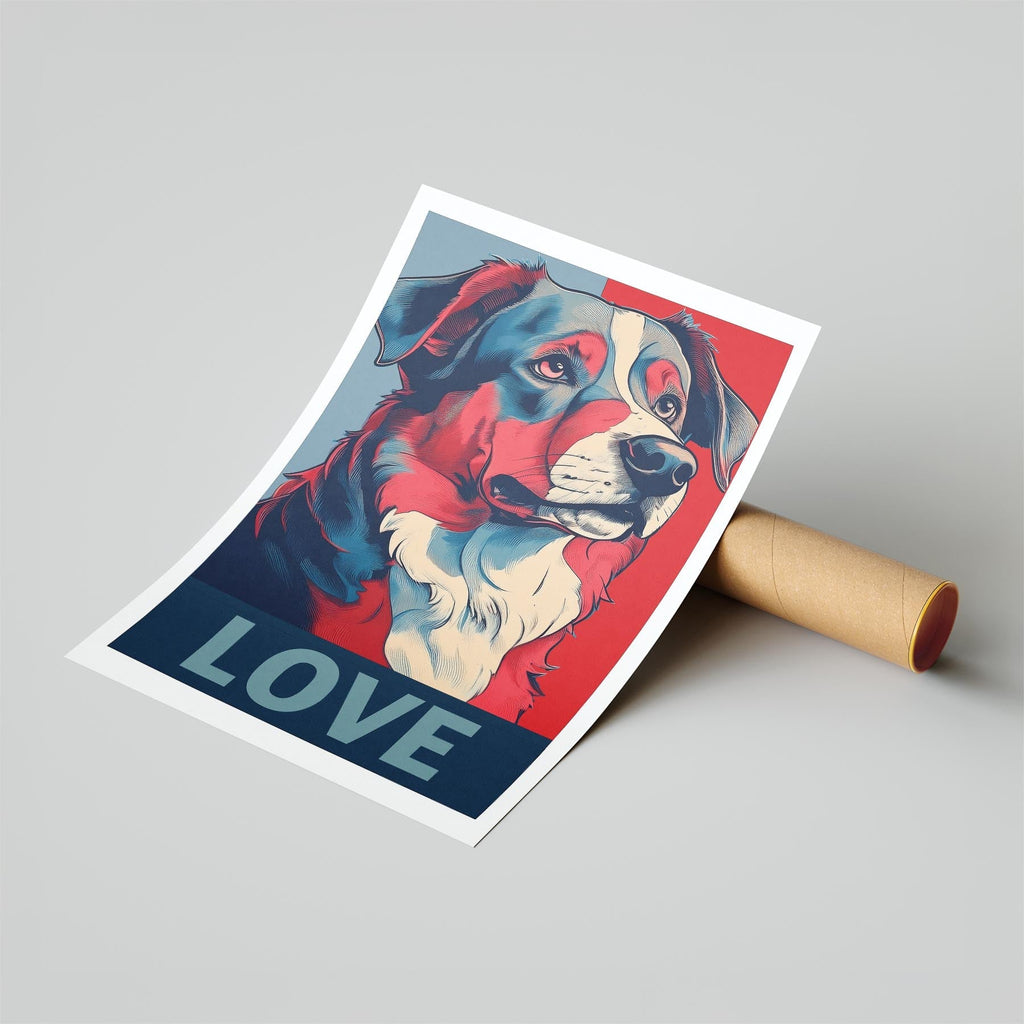 Australian Shepherd LOVE Series Inspired by the Obama Poster image 6