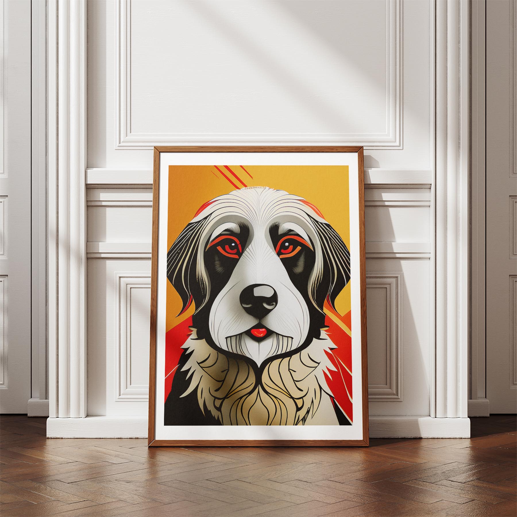 Old English Sheepdog Geometric Orange Series image 4