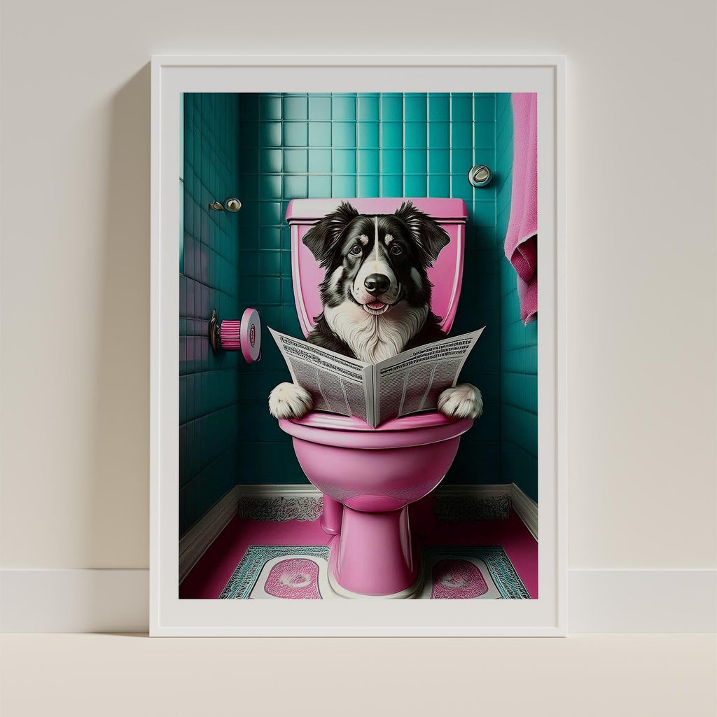 Australian Shepherd Toilet Dogs PInk and Turquise image 9