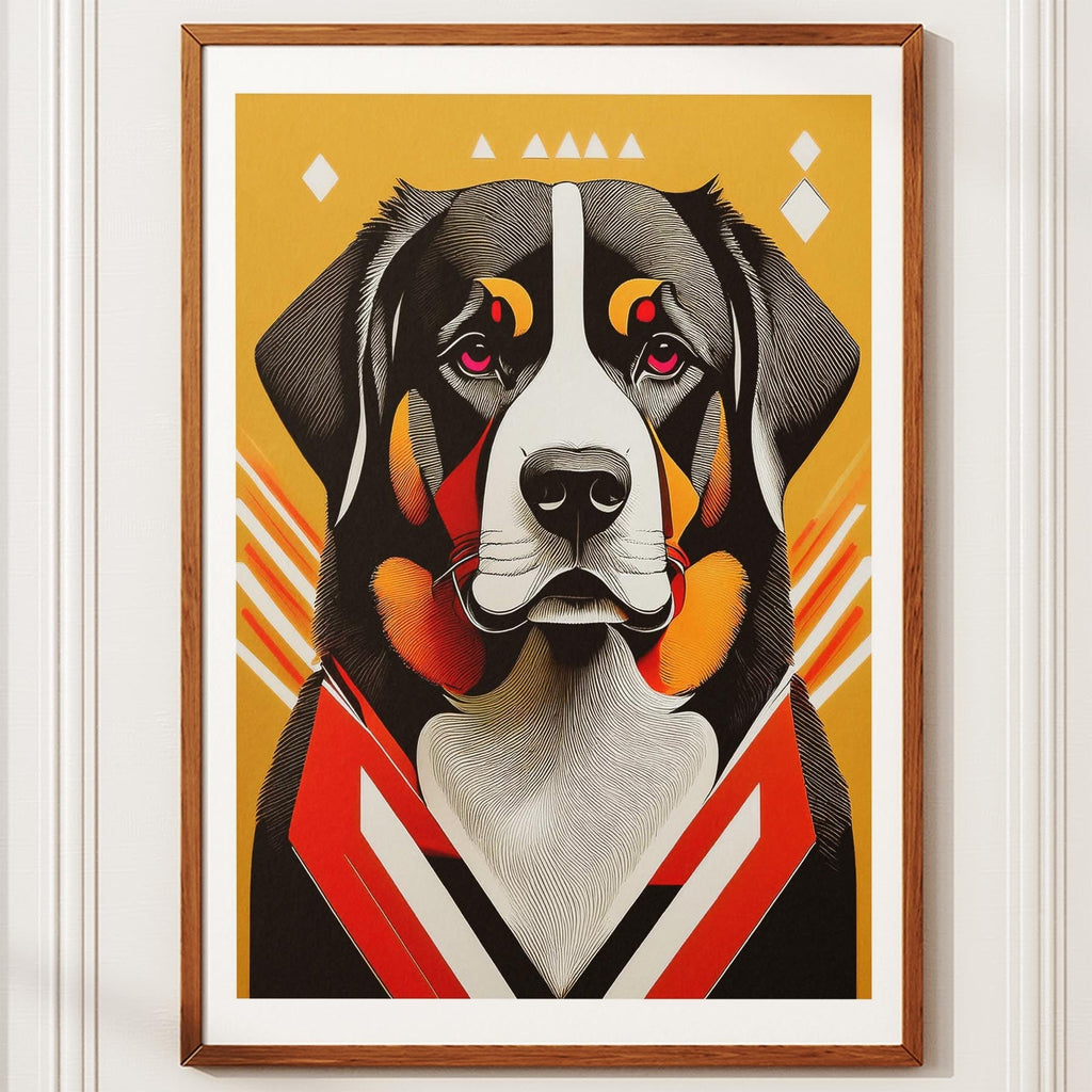 Bernese Mountain Dog Geometric Orange Series image 10