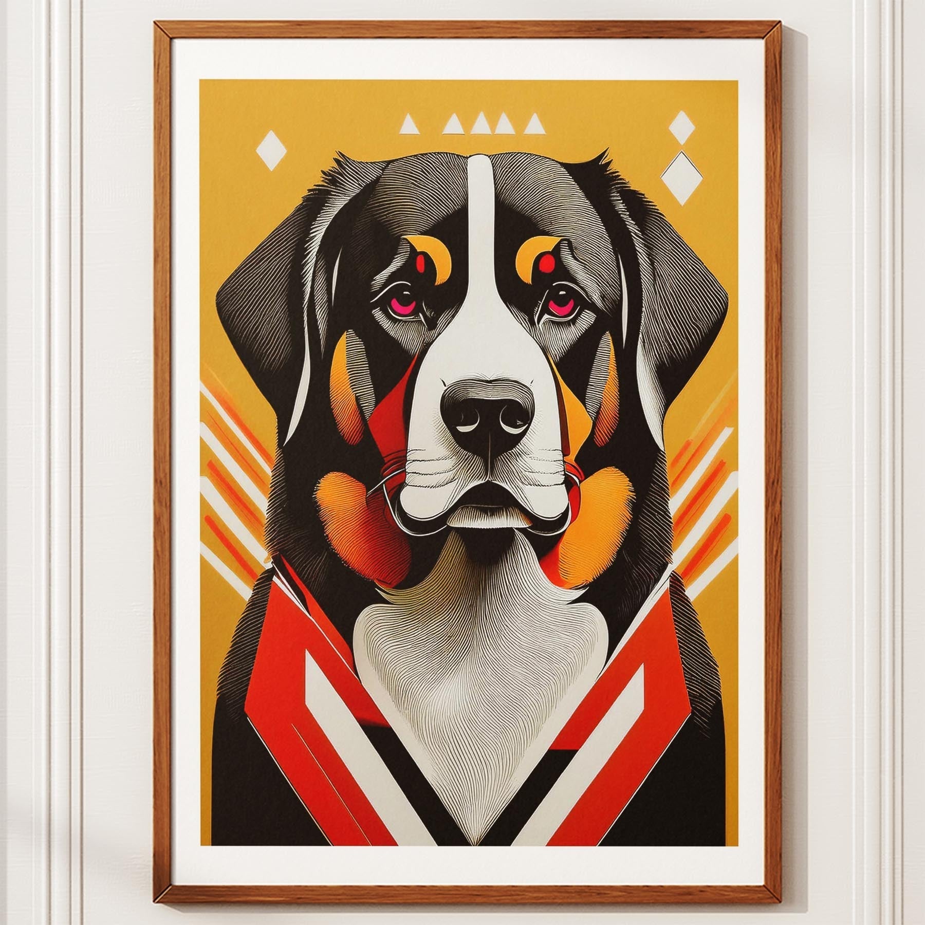 Bernese Mountain Dog Geometric Orange Series image 10