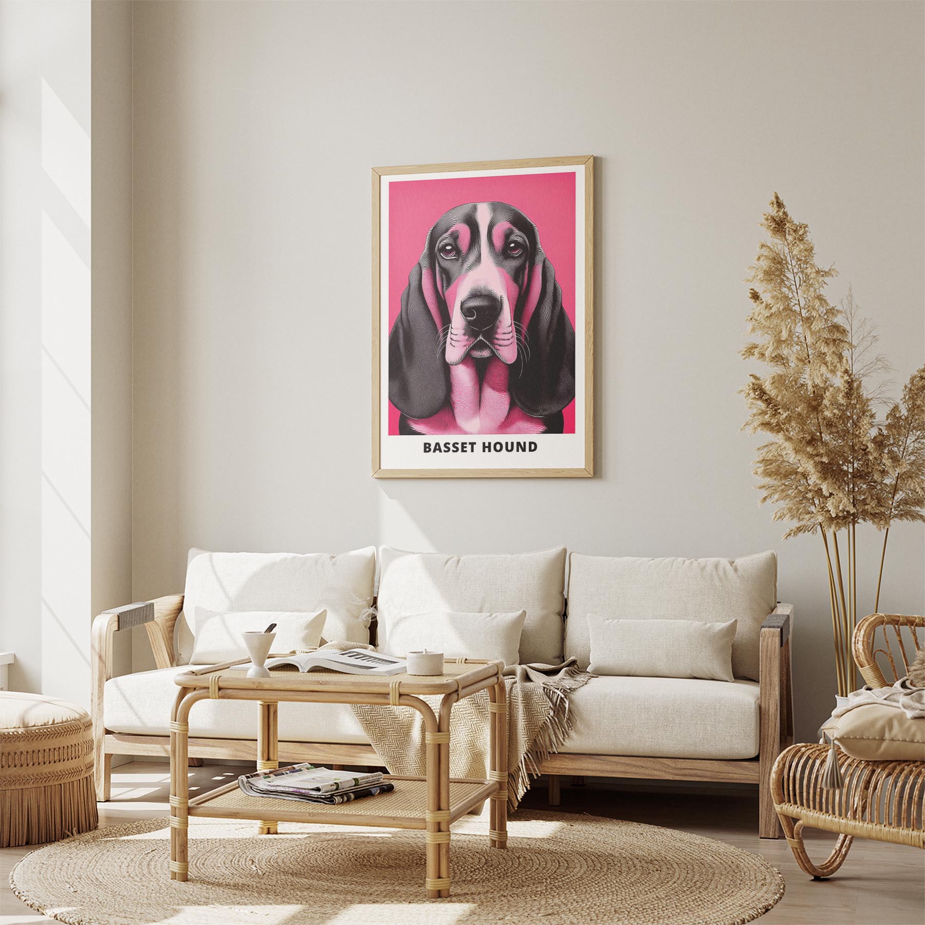 Basset Hound Pink and Black Dog Series 1 image 2