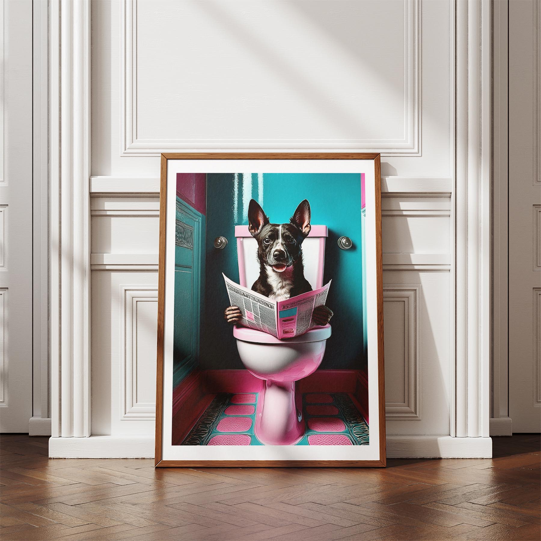 Australian Terrier Toilet Dogs PInk and Turquise image 4