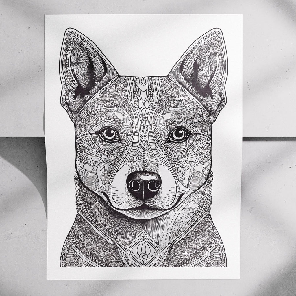 Shiba Mandala Black and White Dog Series image 7