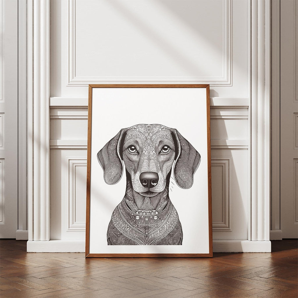 Dachshund Mandala Black and White Dog Series image 4