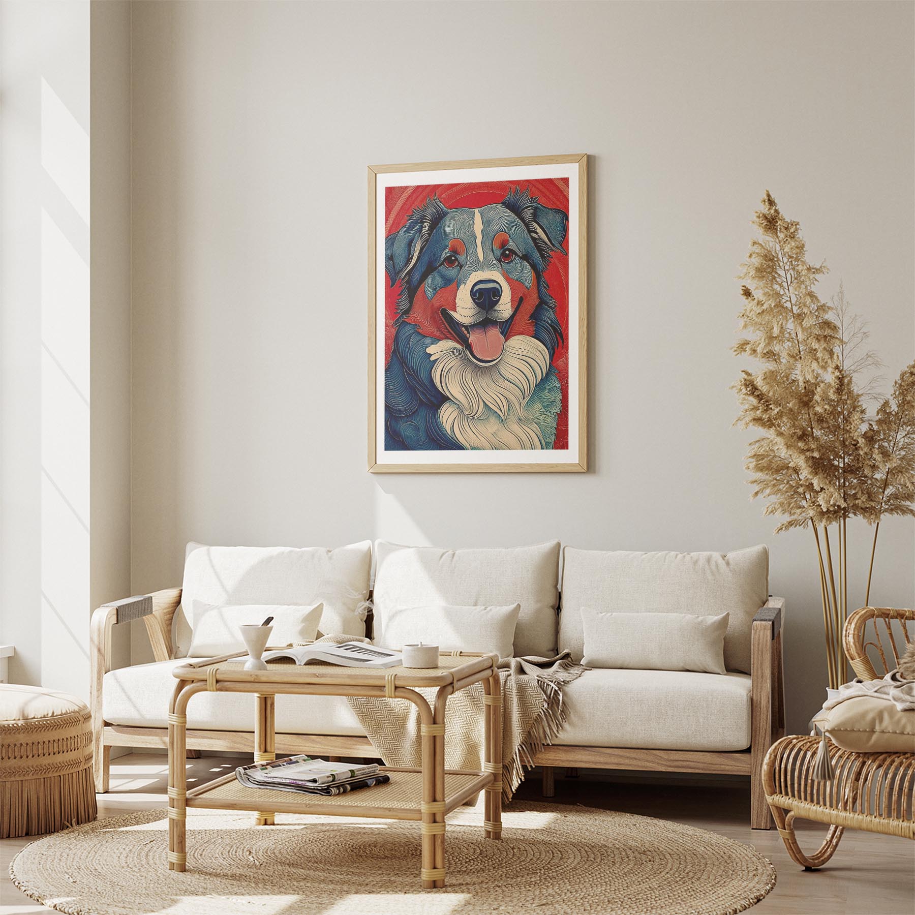 Australian Shepherd Hokusai Japanese Inspired Dog Series image 2