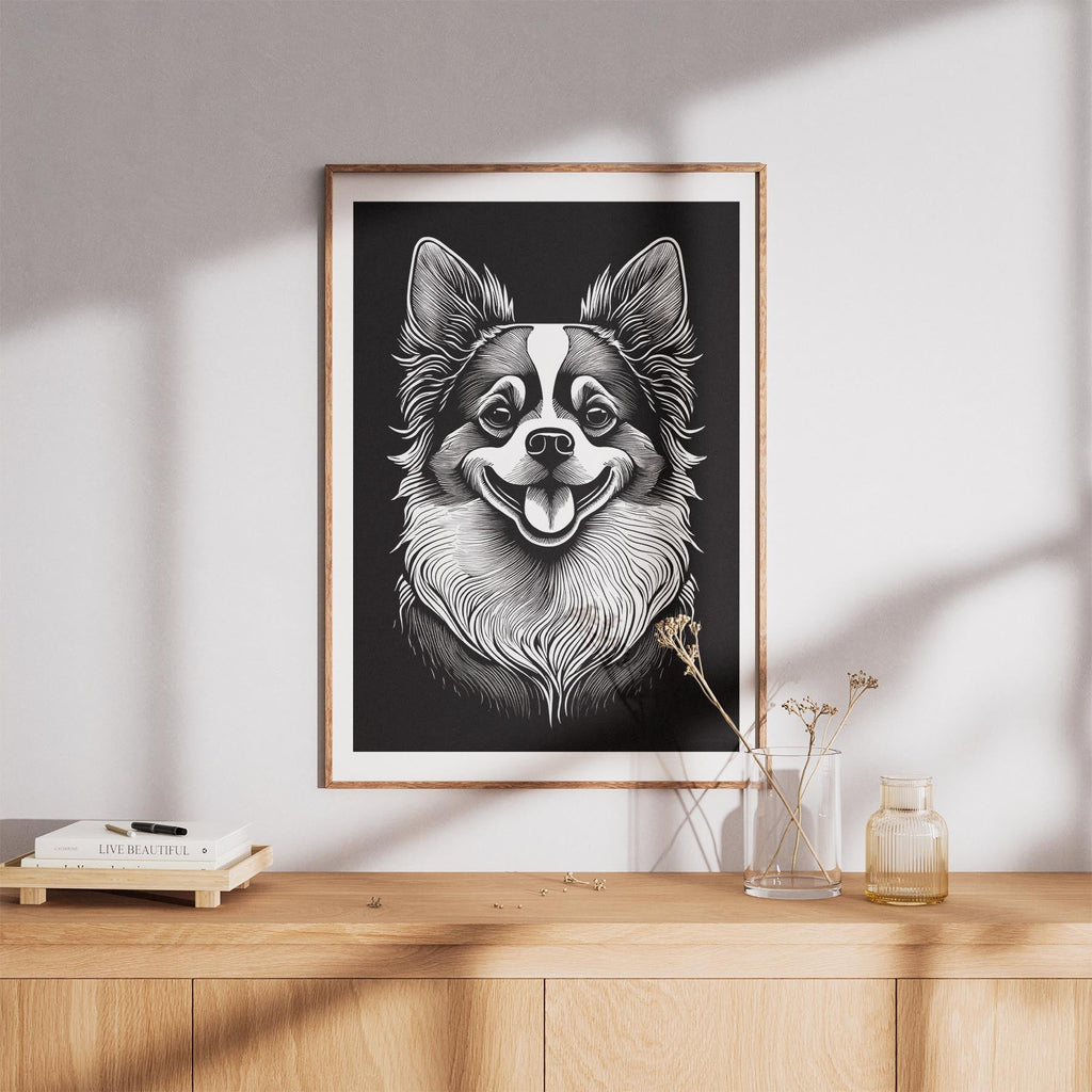 Japanese Chin Line Dog Series in Black and White image 8