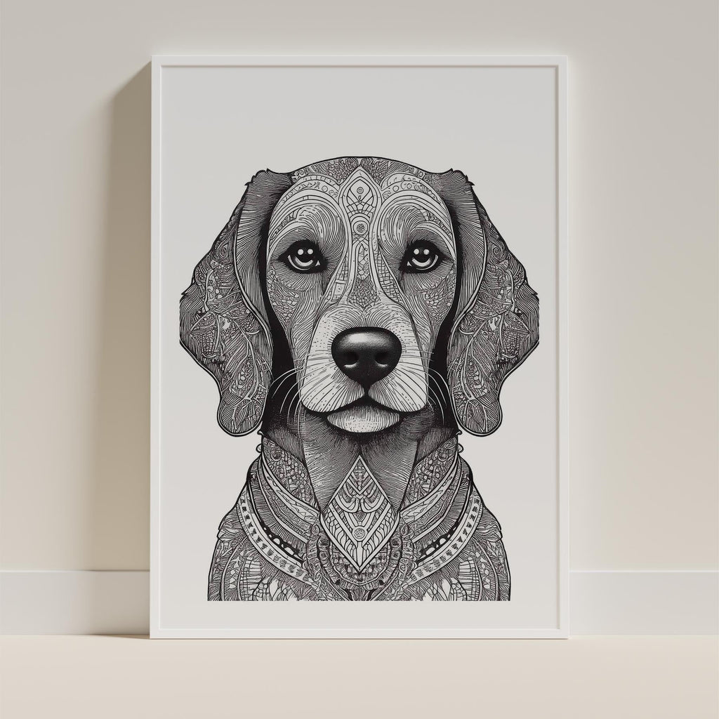 Cavoodle Mandala Black and White Dog Series image 9