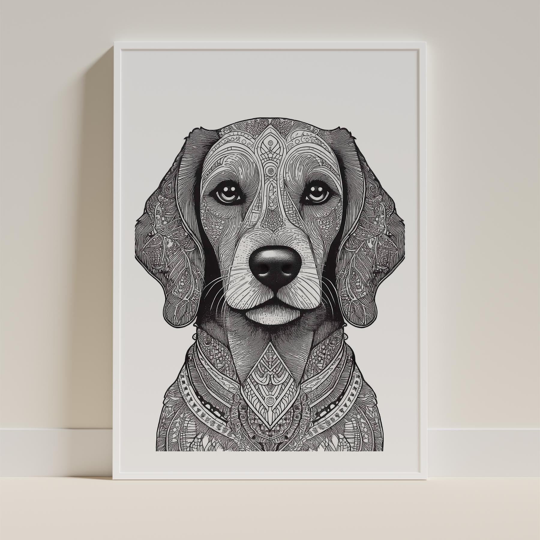 Cavoodle Mandala Black and White Dog Series image 9