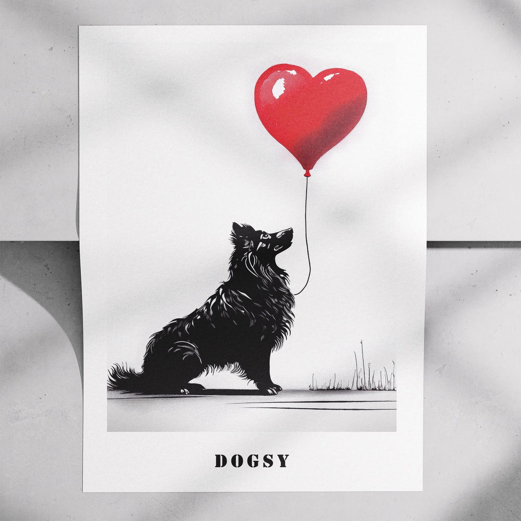 Shetland Sheepdog DOGSY Series inspired by the Art of Banksy with text Dogsy image 7