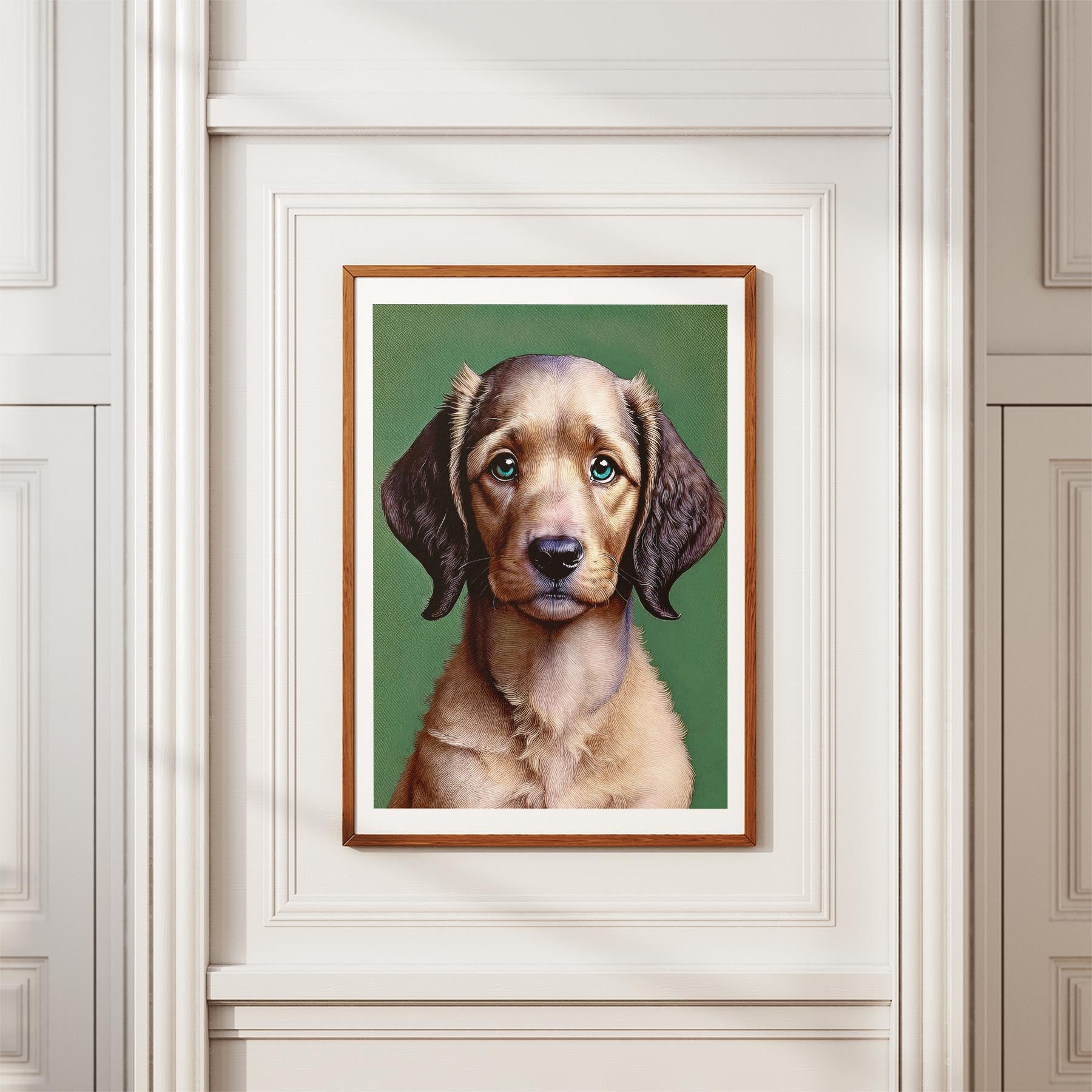 Curly Coated Retriever Green Painted Series image 3