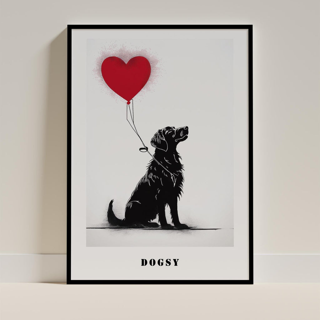Golden Retriever DOGSY Series inspired by the Art of Banksy with text Dogsy image 0