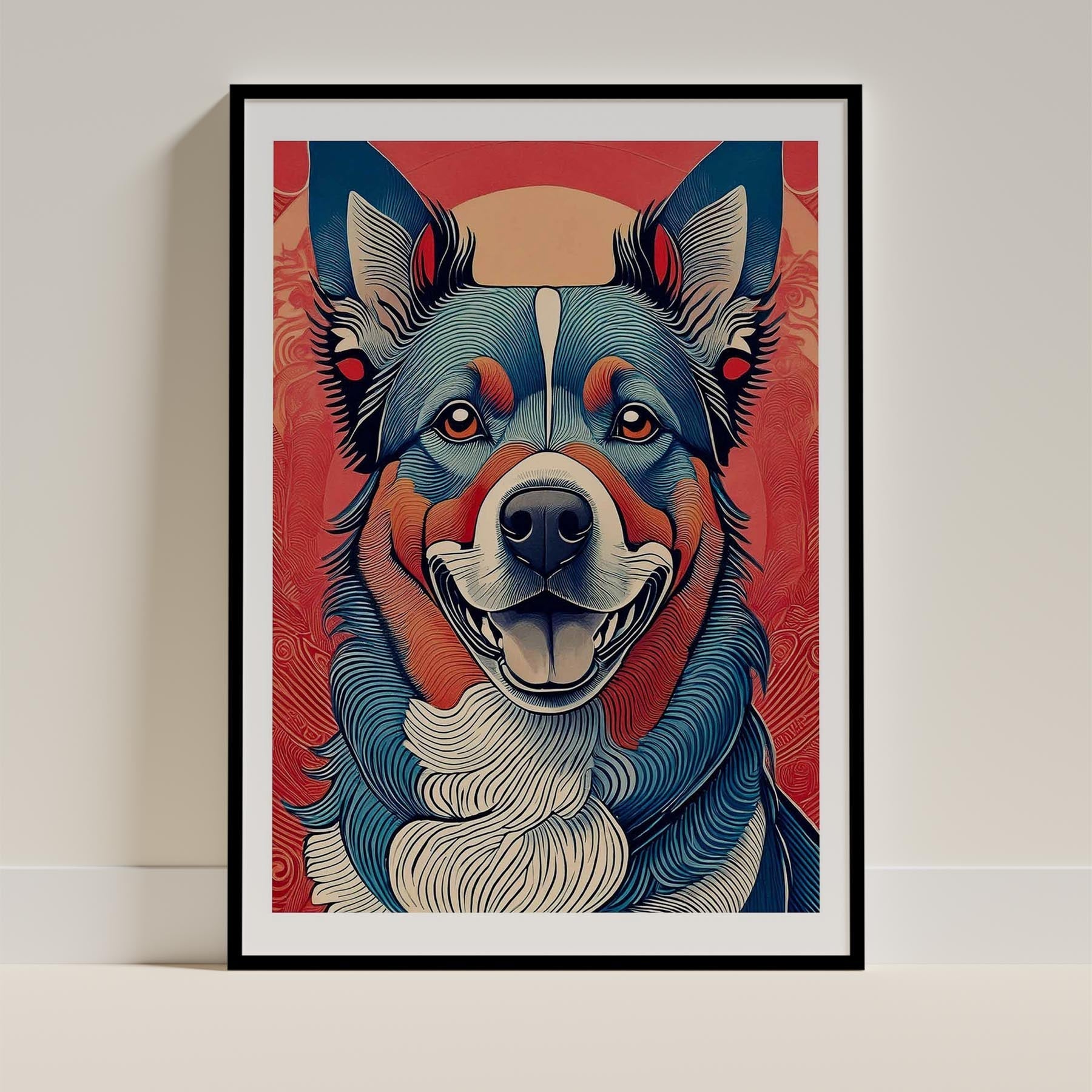 Kelpie Hokusai Japanese Inspired Dog Series image 0