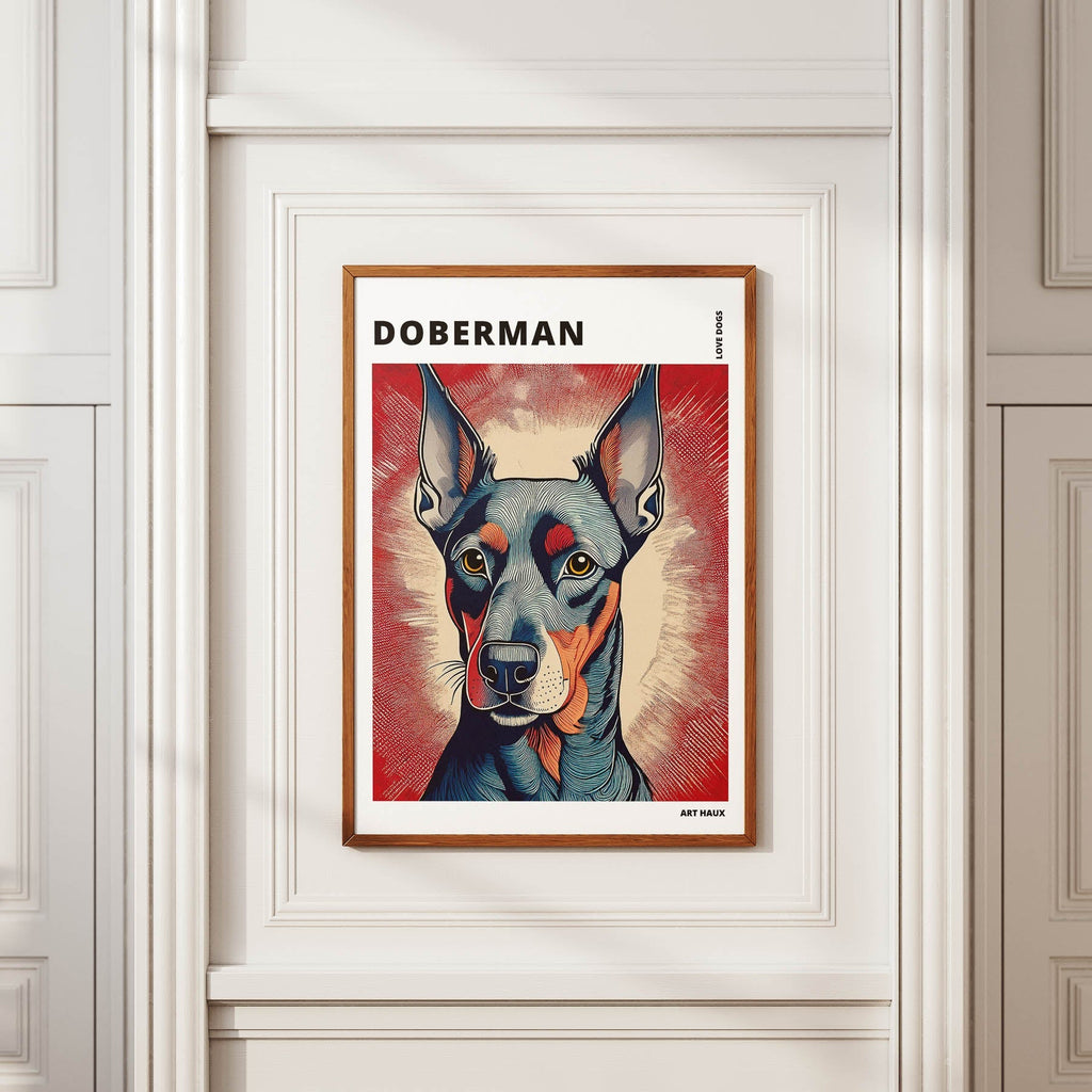 Doberman Hokusai Japanese Inspired Dog Series with Text image 3